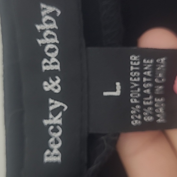 Becky & Bobby Striped Zip Front Blazer Jacket L  Geometric Black White V Neck - Picture 4 of 4